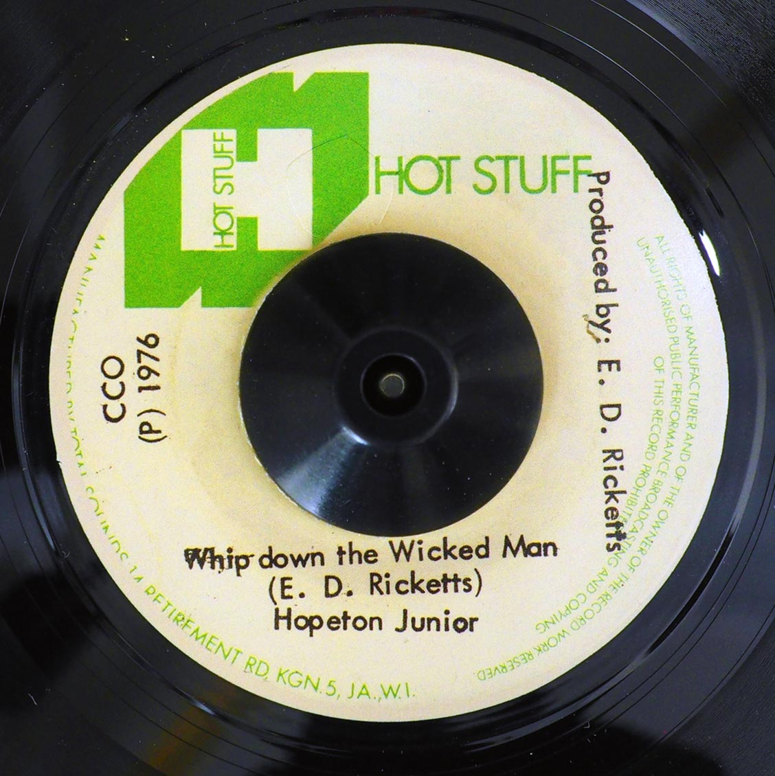 Hopeton Junior - Whip Down The Wicked Man  /  Stepping Stone - Wicked Version [New Vinyl 7"]