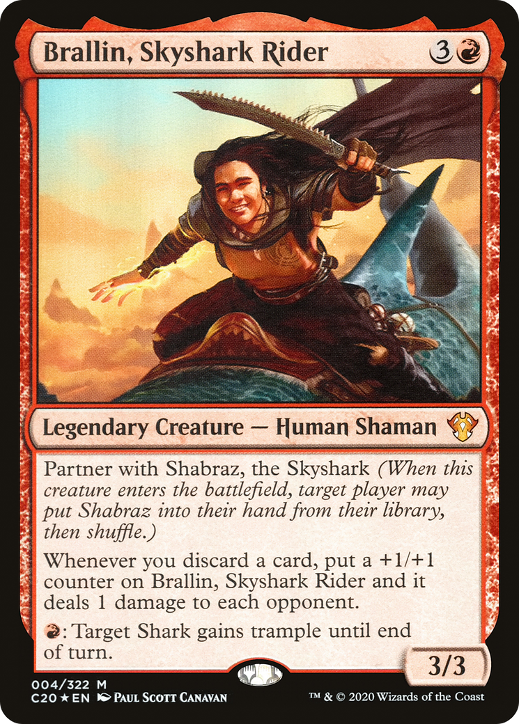 Brallin, Skyshark Rider (C20-004) - Commander 2020 Foil
