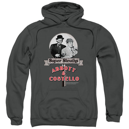 Abbott & Costello Super Sleuths Mens Hoodie Charcoal Officially Licensed