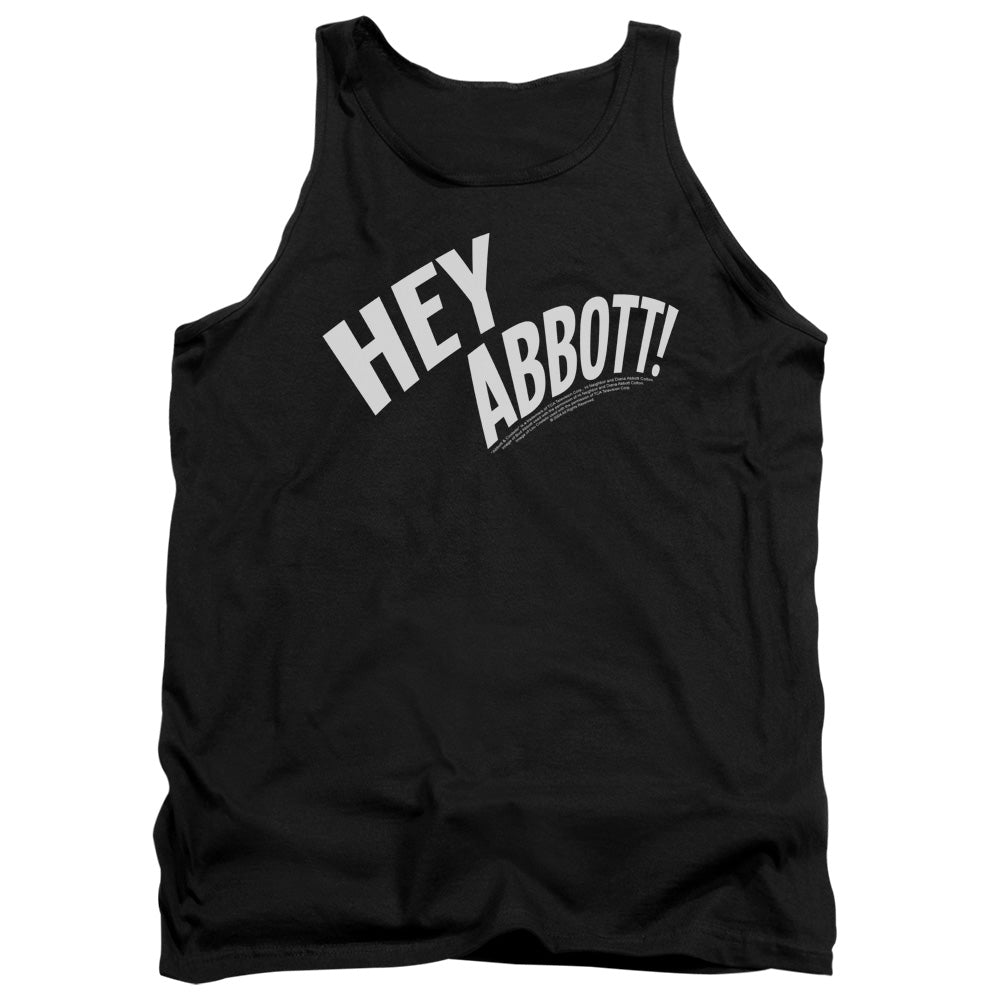 Abbott & Costello Hey Abbott Mens Tank Top Shirt Black Officially Licensed