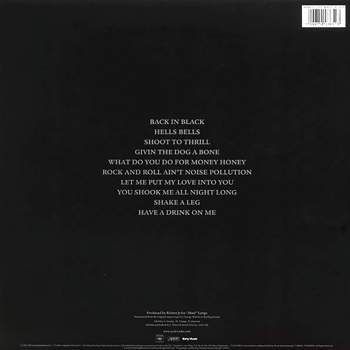 AC/DC - Back in Black [2021 Reissue Remastered 180G] [New Vinyl Record LP]