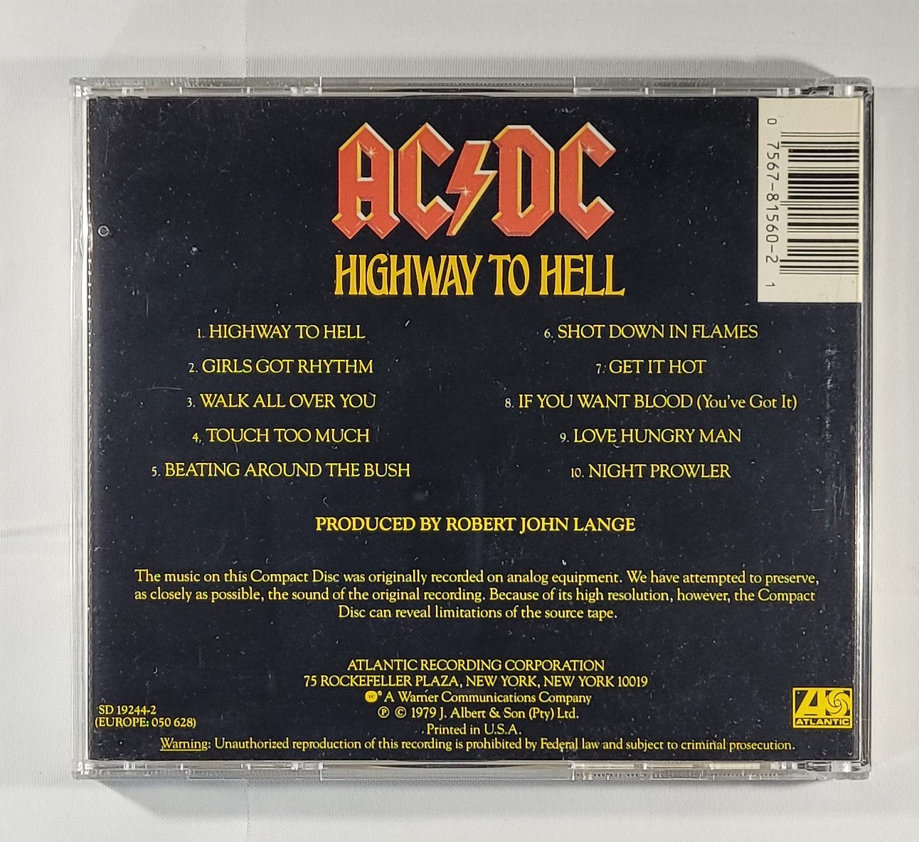 AC/DC - Highway to Hell [Used CD]