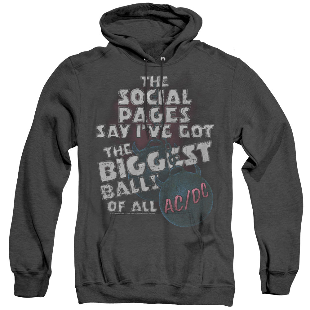 AC/DC Big Balls Heather Mens Hoodie Black Officially Licensed