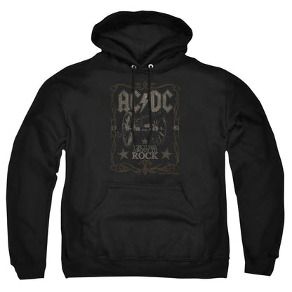 AC/DC Rock Label Mens Hoodie Black Officially Licensed