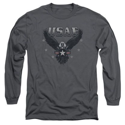 Air Force Incoming Mens Long Sleeve Shirt Charcoal Officially Licensed