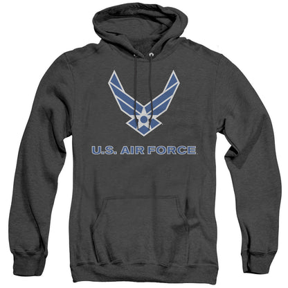 Air Force Logo Heather Mens Hoodie Black Officially Licensed