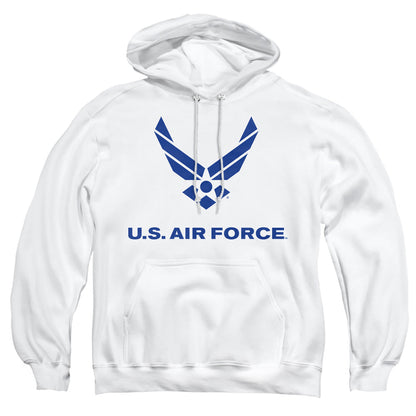 Air Force Distressed Logo Mens Hoodie White Officially Licensed