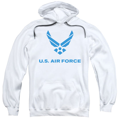 Air Force Distressed Logo Mens Hoodie White Officially Licensed