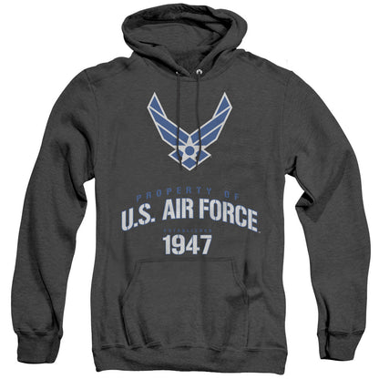Air Force Property Of Mens Heather Hoodie Black Officially Licensed