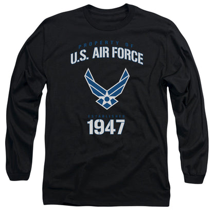 Air Force Property Of Mens Long Sleeve Shirt Black Officially Licensed