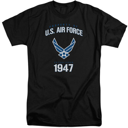 Air Force Property Of Mens Tall T Shirt Black Officially Licensed