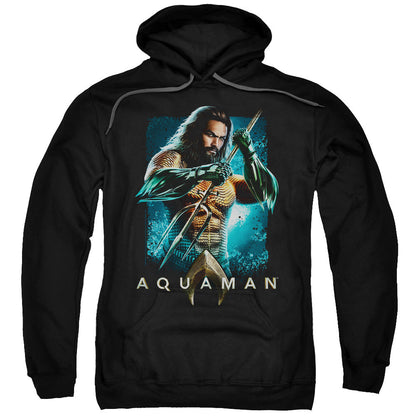 Aquaman Movie Trident Mens Hoodie Black Officially Licensed