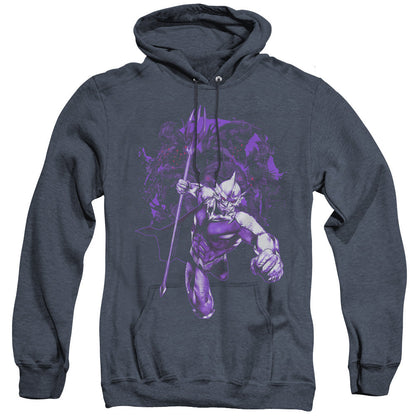 Aquaman Movie Evil Doers Mens Heather Hoodie Navy Officially Licensed