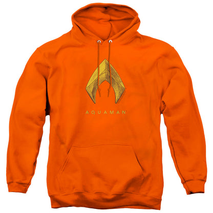 Aquaman Movie Aquaman Logo Mens Hoodie Orange Officially Licensed