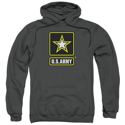 Army Logo Mens Hoodie Charcoal Officially Licensed