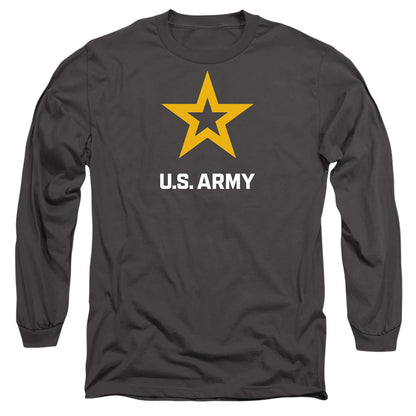 Army Logo Mens Long Sleeve Shirt Charcoal Officially Licensed