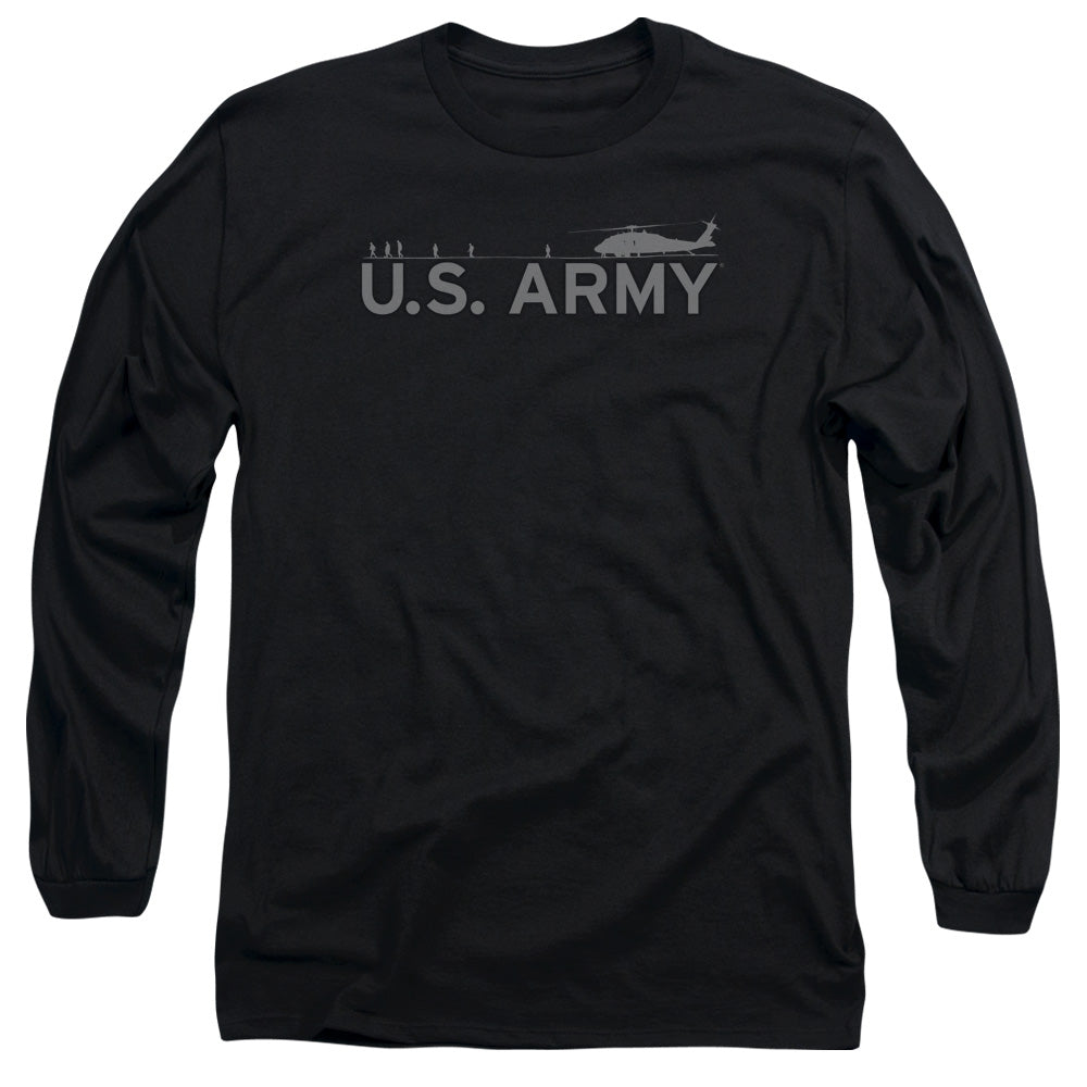 Army Helicopter Mens Long Sleeve Shirt Black Officially Licensed