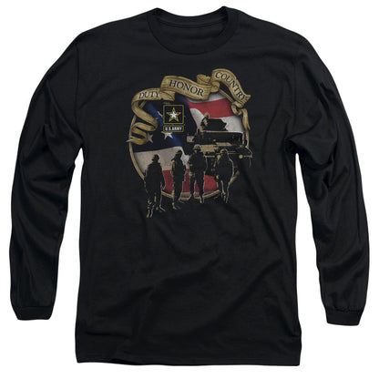 Army Duty Honor Country Mens Long Sleeve Shirt Black Officially Licensed