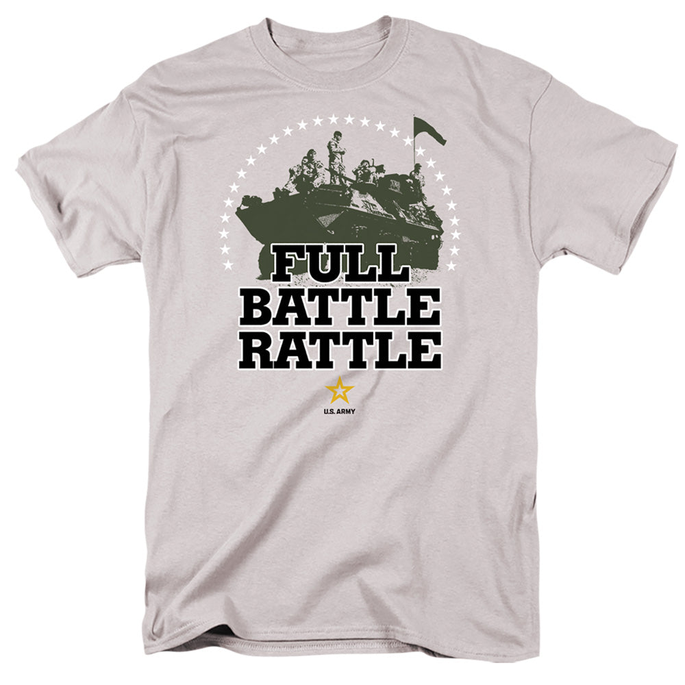 Army Full Battle Rattle Mens T Shirt Silver Officially Licensed