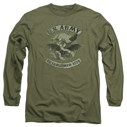 Army Union Eagle Mens Long Sleeve Shirt Military Green Officially Licensed