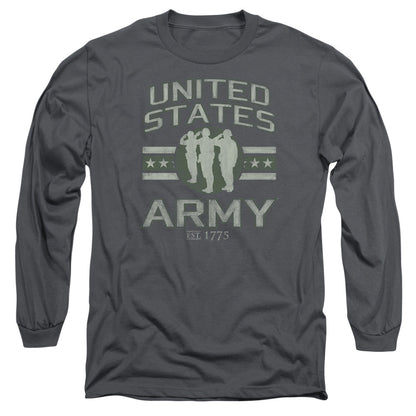 Army United States Army Mens Long Sleeve Shirt Charcoal Officially Licensed