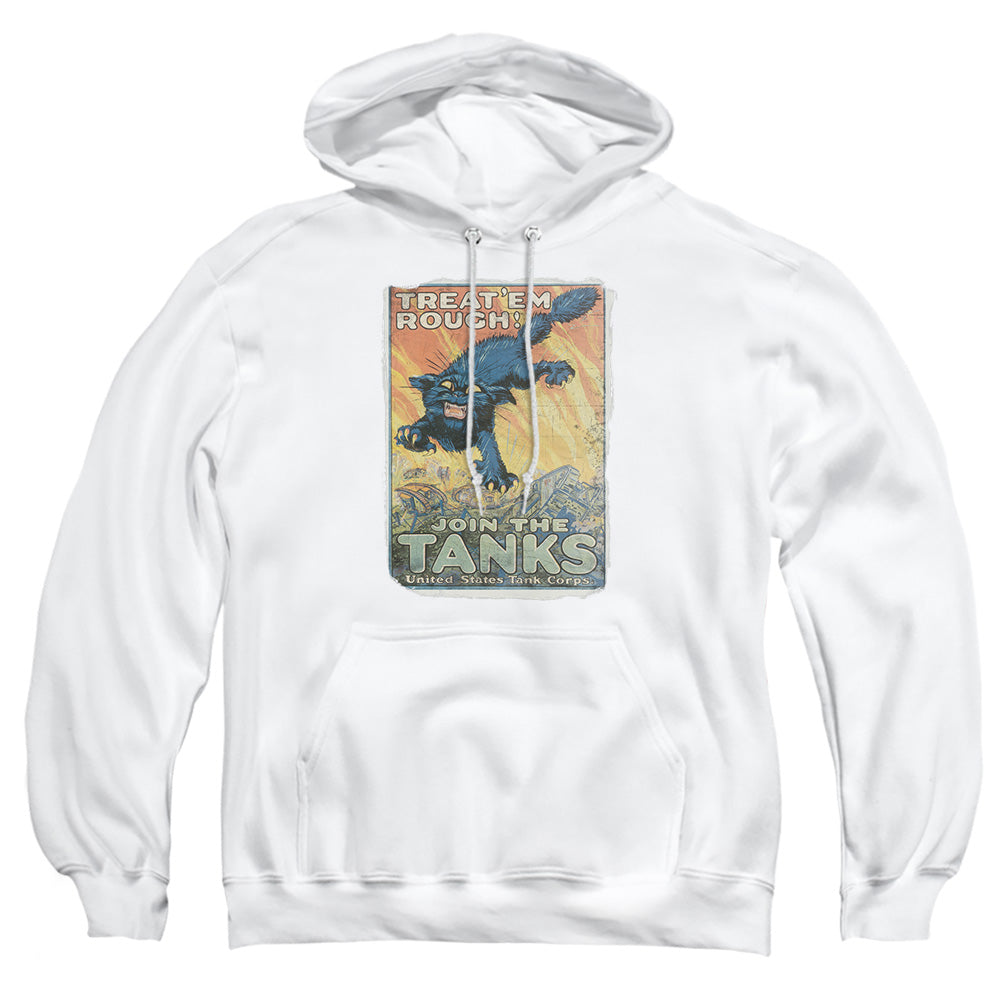 Army Treat Em Rough Mens Hoodie White Officially Licensed