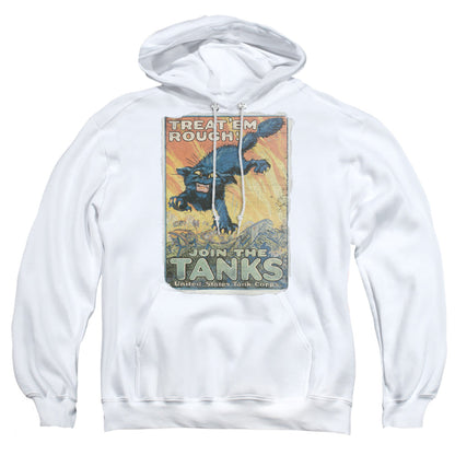 Army Treat Em Rough Mens Hoodie White Officially Licensed