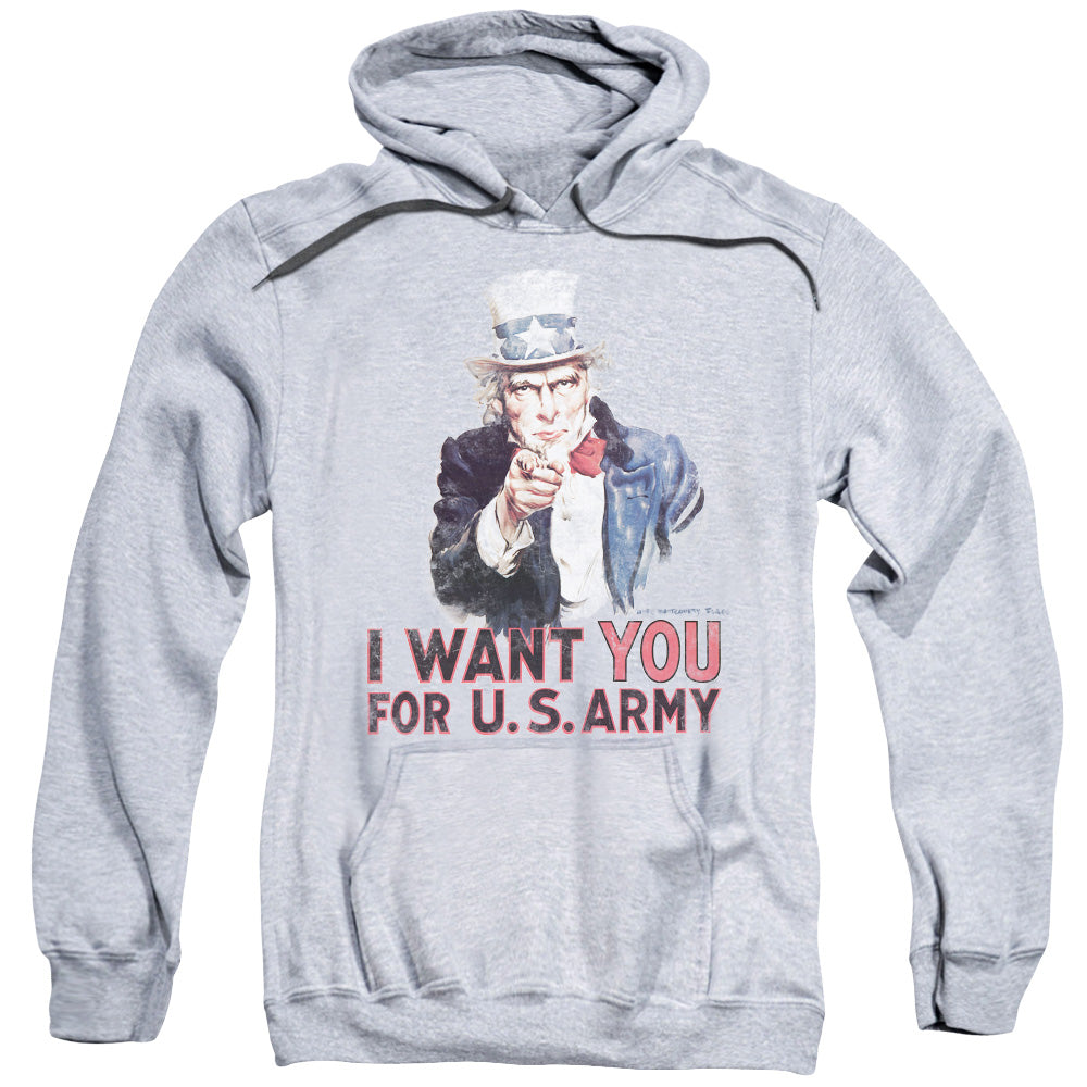 Army I Want You Mens Hoodie Athletic Heather Officially Licensed