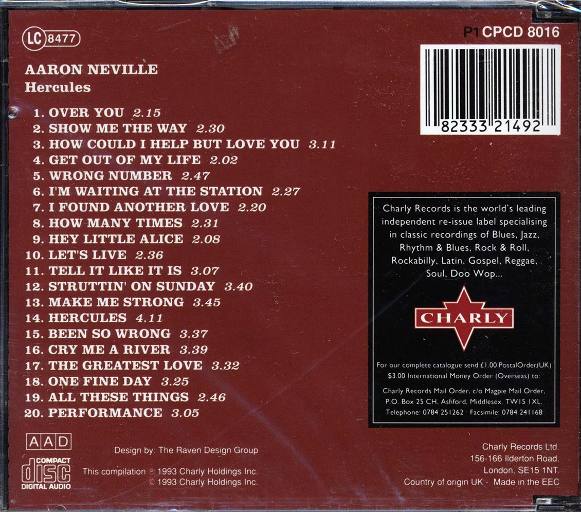 Aaron Neville - Hercules [1993 Compilation] [New CD]