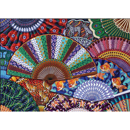 Abanicos (Spanish Fans) 500 Piece Premium Jigsaw Puzzle Art & Fable