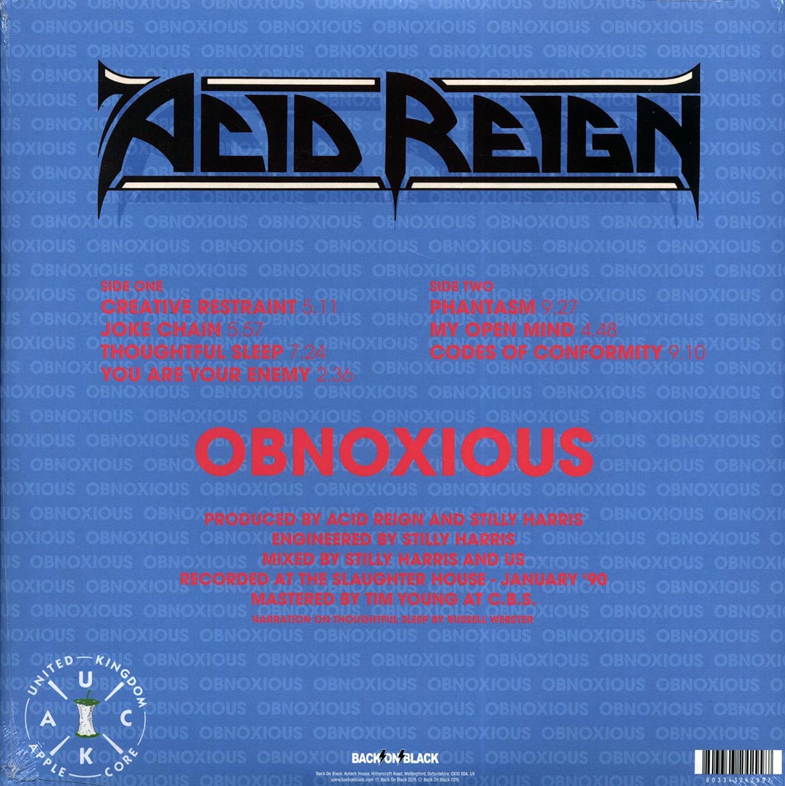 Acid Reign - Obnoxious [2019 Reissue Remastered Limited Pink] [New Vinyl Record LP]