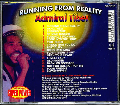 Admiral Tibet - Running From Reality [2004 Reissue Compilation] [New CD]