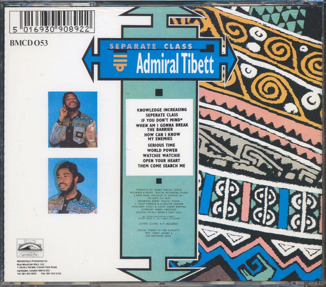 Admiral Tibett - Separate Class [1991 New CD]