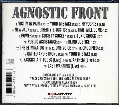 Agnostic Front - The Best Of: To Be Continued [1992 New CD]