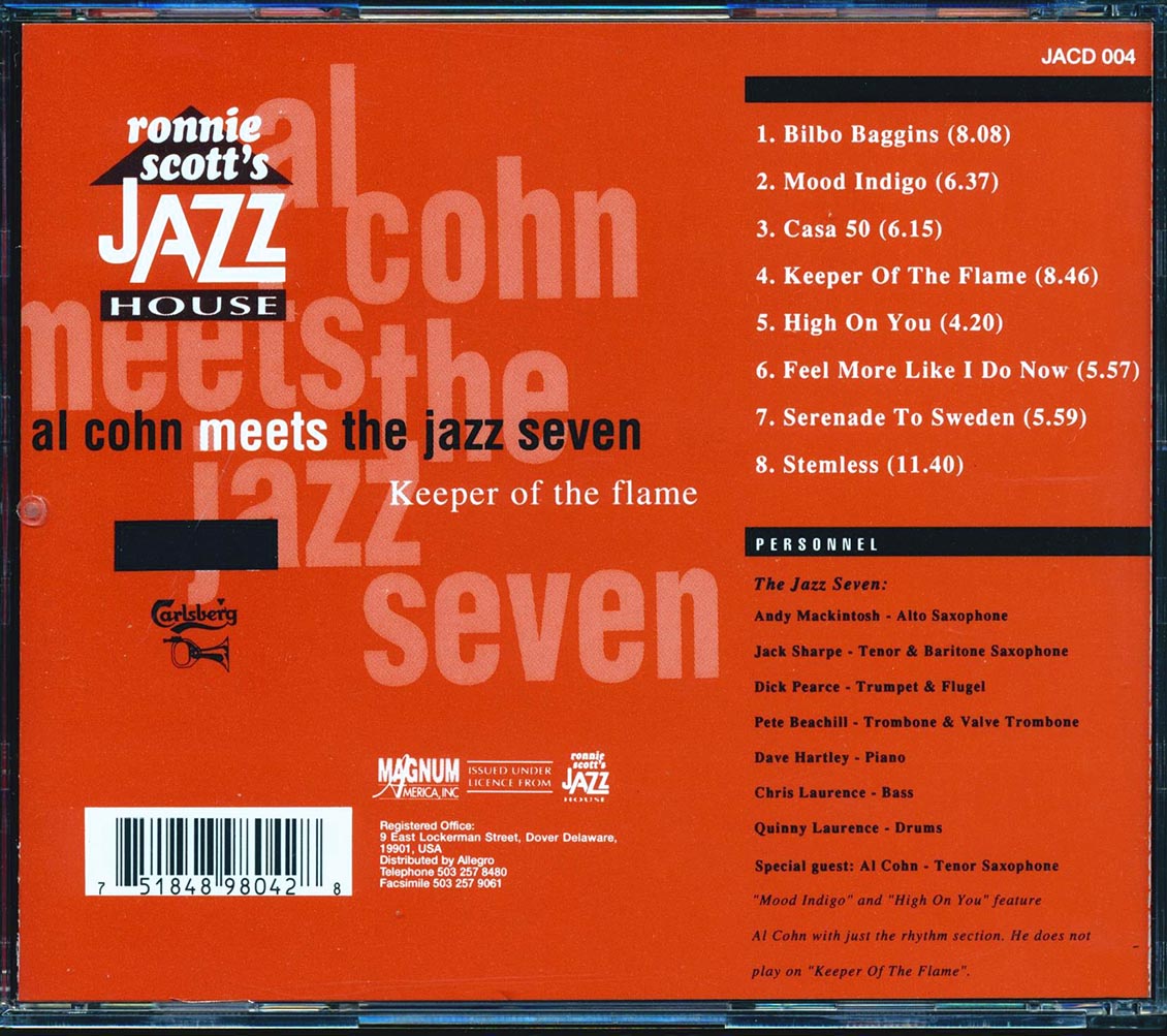 Al Cohn Meets The Jazz Seven - Keeper of the Flame [1995 Reissue] [New CD]