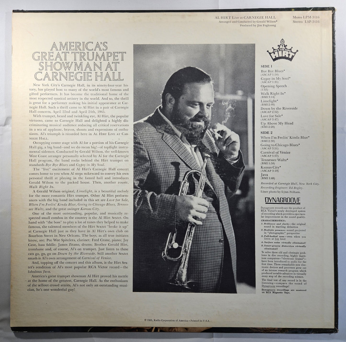 Al Hirt - Live At Carnegie Hall [1965 Hollywood Press] [Used Vinyl Record LP]