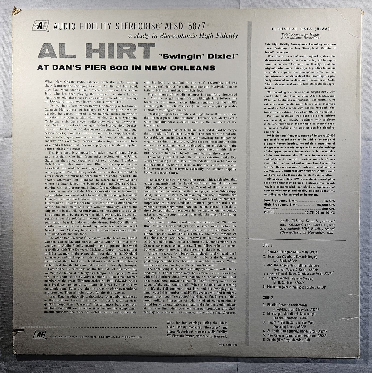 Al Hirt - Swingin' Dixie! (At Dan's Pier 600 in New Orleans) [Reissue] [Used Vinyl Record LP]