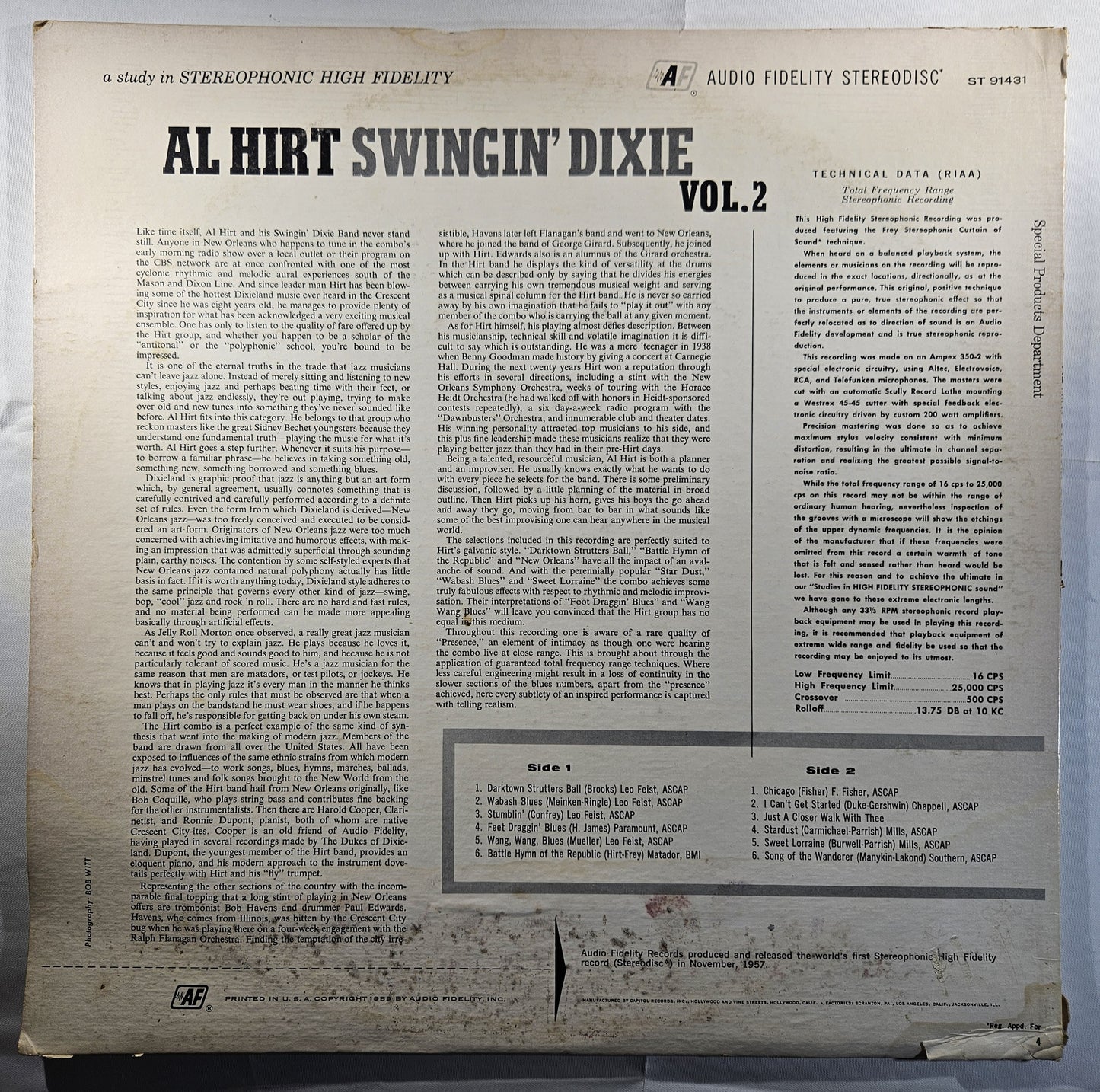 Al Hirt - Swingin' Dixie! Vol. 2 [1959 Used Vinyl Record LP]