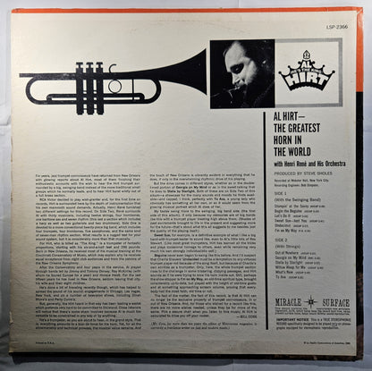 Al Hirt - The Greatest Horn in the World [1961 Indianapolis Pressing] [Used Vinyl Record LP]