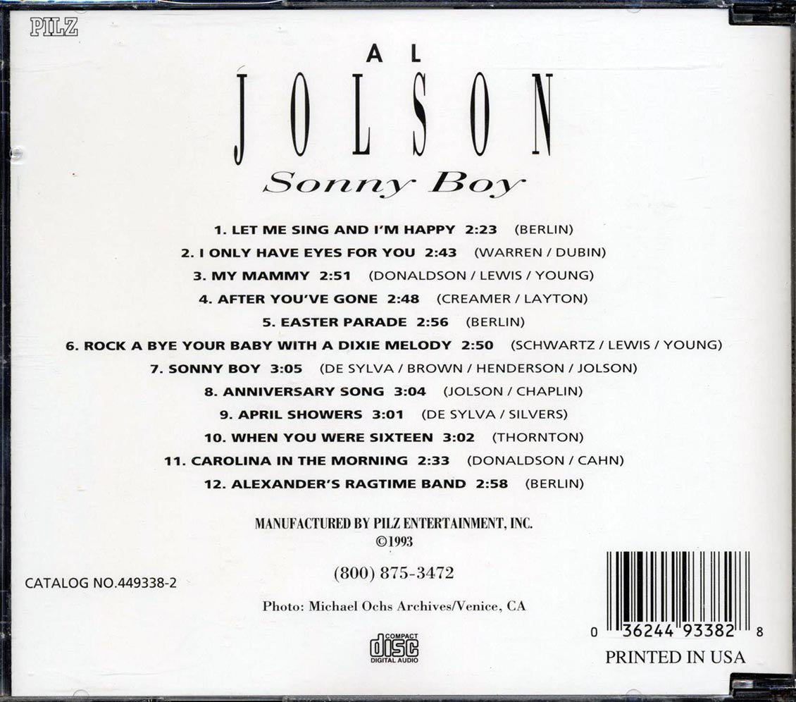 Al Jolson - Sonny Boy [1993 Compilation Remastered] [New CD]