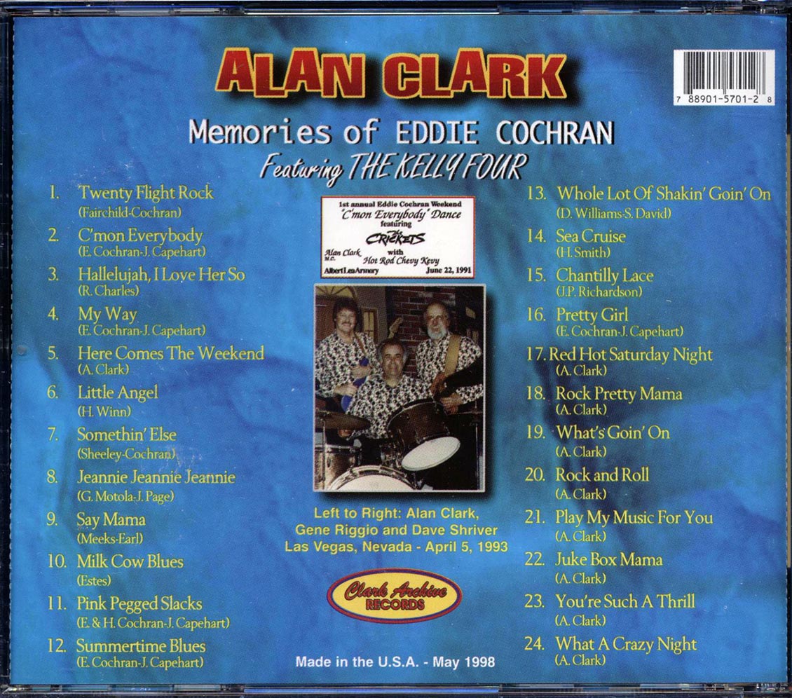 Alan Clark Feat. The Kelly Four - Memories of Eddie Cochran [1998 New CD]