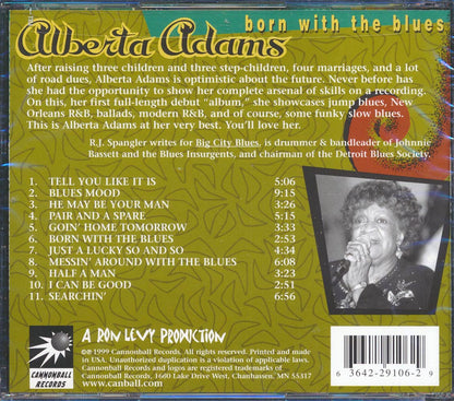 Alberta Adams Featuring Johnnie Bassett - Born With the Blues [1999 New CD]