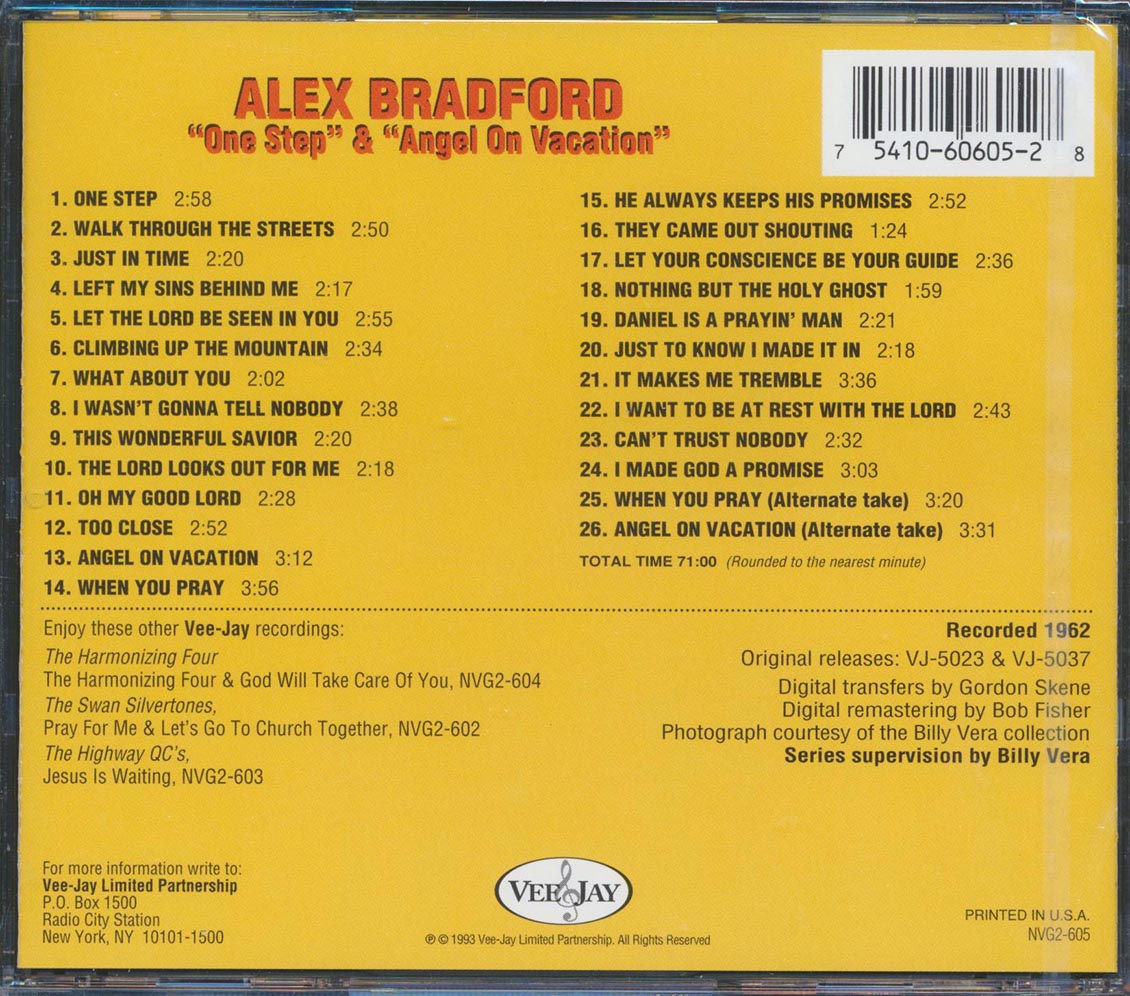 Alex Bradford - One Step + Angel on Vacation [1993 Compilation] [New CD]