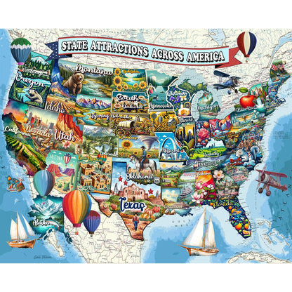 All American Attractions 1000 Piece Jigsaw Puzzle Springbok