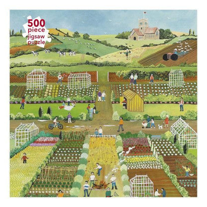 Allotments by Judy Joel 500 Piece Jigsaw Puzzle Flame Tree