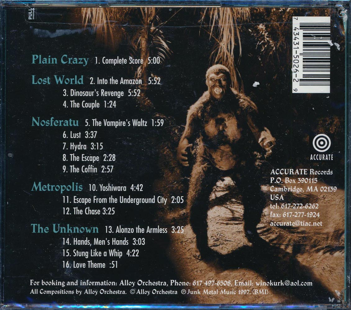 Alloy Orchestra - Silents [1997 New CD]