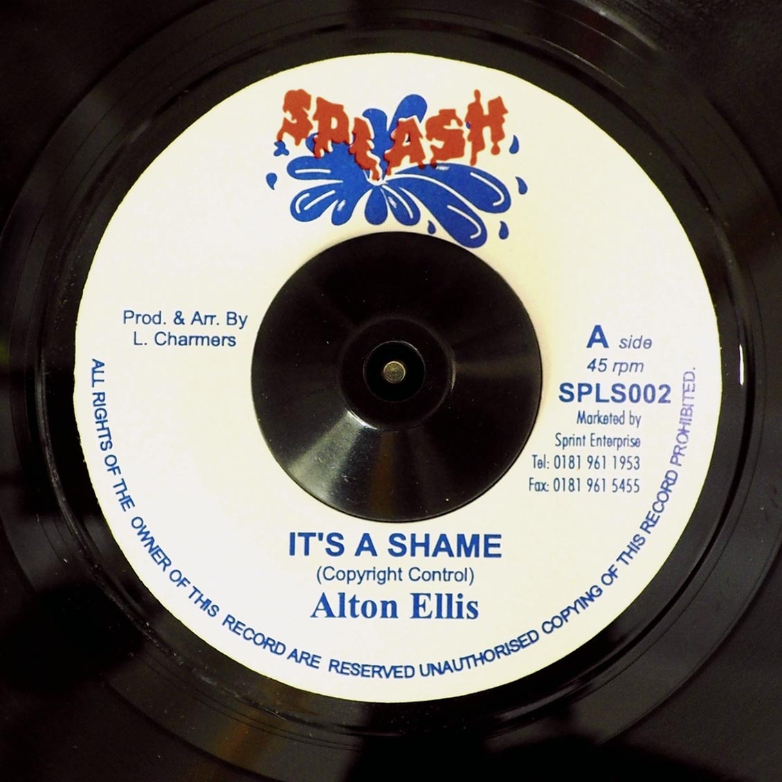 Alton Ellis - It's a Shame / Lloyd Charmers - Dub of Shame [1998 Reissue] [New Vinyl Record 7" Single]