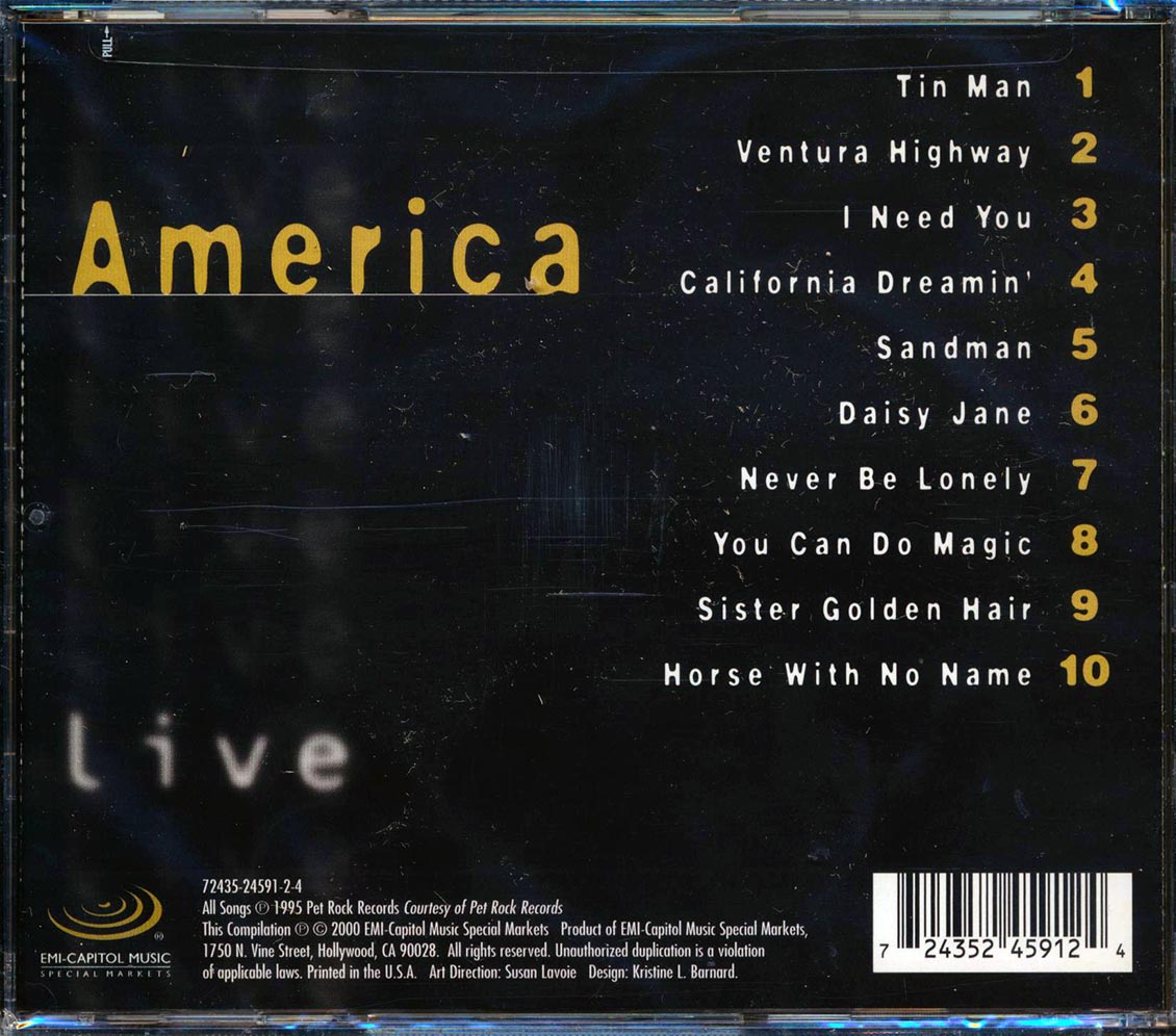 America - Live [2000 Reissue] [New CD]