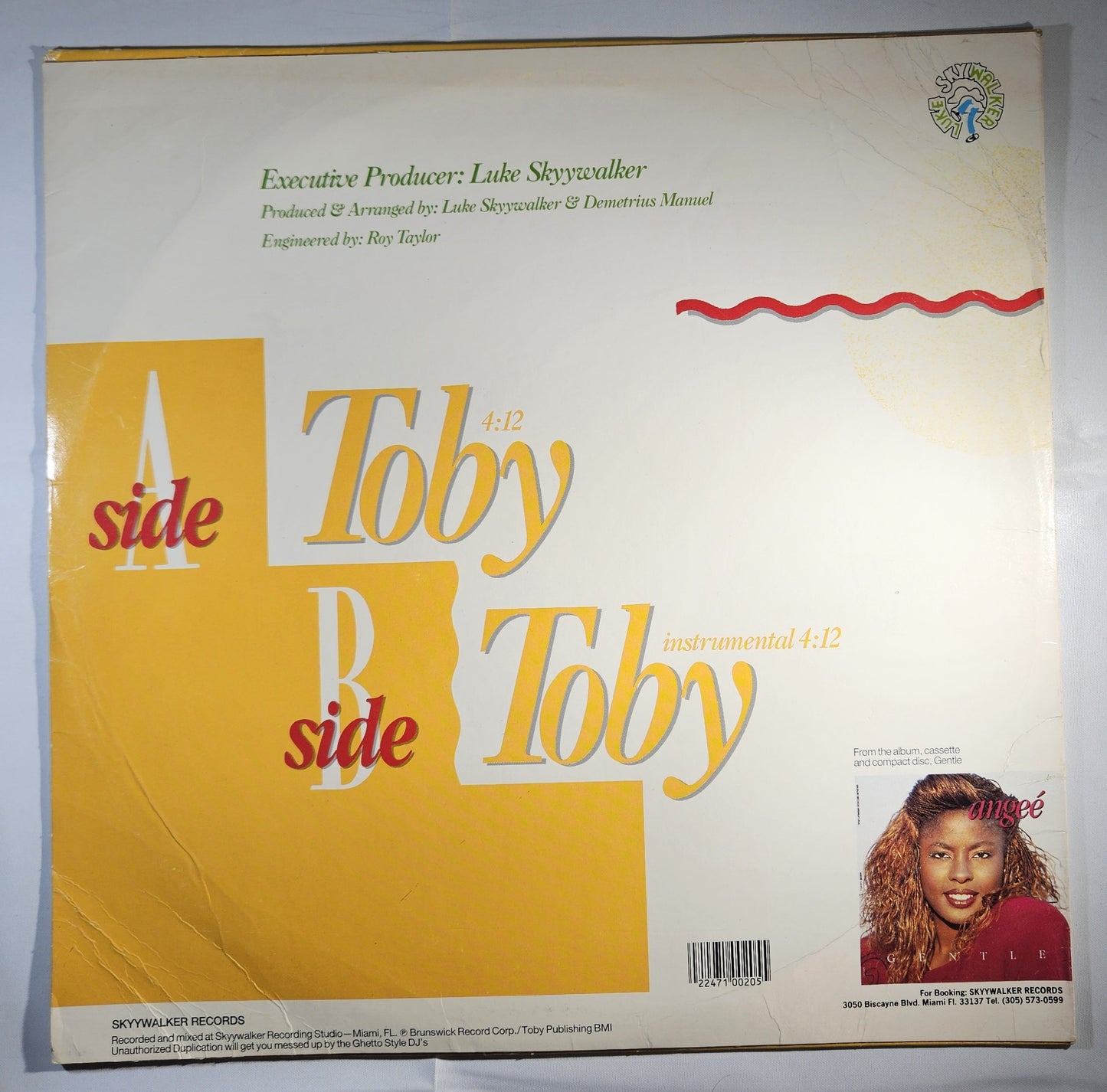 Angeé - Toby [1989 Promo] [Used Vinyl Record 12" Single]