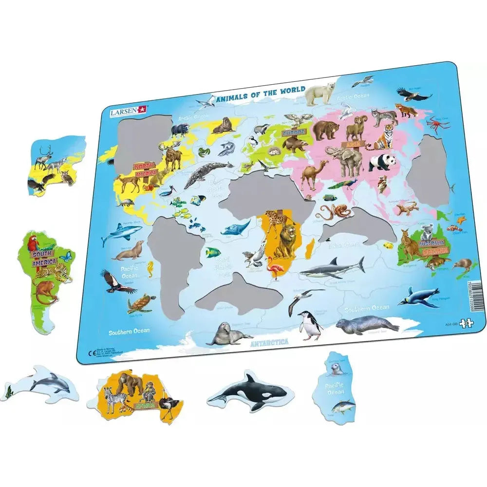 Animals of the World 28 Piece Tray Jigsaw Puzzle Larsen